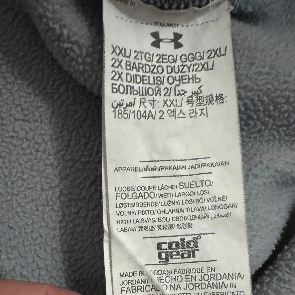 Under Armour ColdGear Pullover Men XXL Gray 1/4 Zip Fleece Performance Loose